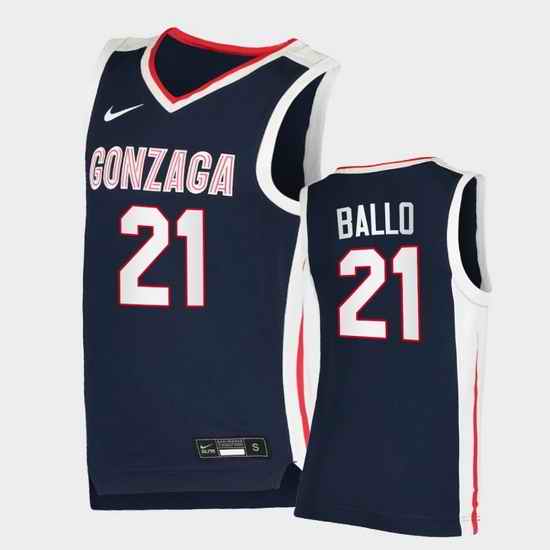 Men Gonzaga Bulldogs Oumar Ballo College Basketball Navy Elite Jersey
